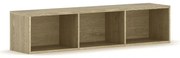 Biblioteka INTEGRO z półkami, niższa, 465 x 1750 x 400 mm, 3 półki, dąb naturalny