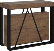 Konsola rozkładana 90x40/196 cm Sketa Small orzech rama w kolorze antracytu