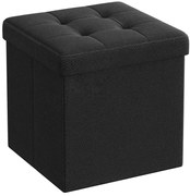 Czarna Pikowana Pufa Tapicerowana D6-B25