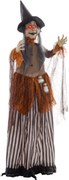 HOMCOM Wiedźma z Miksturą, Dekoracja Halloween, Straszne Dźwięki, Czerwone Oczy, Ruchoma, 183 cm