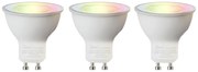 Zestaw 3 inteligentnych żarówek LED GU10 RGBW 5W 350 lm 2200-4000K