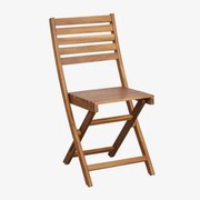 Pakiet 2 Składanych Krzeseł Ogrodowych Z Drewna Akacjowego Delawer Akacja Brąz - Sklum