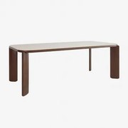 Rectangularny Stół Jadalniany 200x100 Cm Ze Szkła Hartowanego I Mdf Nilea Kremowa Tapioca - Sklum