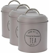 Excellent Houseware Zestaw blaszanych pojemników na żywność 11 x 16 cm, 3 szt., brązowy, S