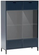 Granatowa witryna z lamelami F4-B01