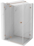 Mexen Lunar T kabina prysznicowa uchylna lewa 135 x 80 cm, transparent, miedź szczotkowana - 834T-135-080-65-00-L