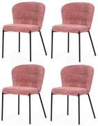 Zestaw krzeseł do jadalni Bouclé CT-W1077 PINK2, 4szt.