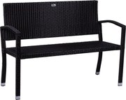 STILISTA Ławka ogrodowa z polirattanu 122 x 52 cm, czarna