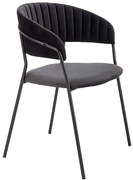 Zestaw czarnych aksamitnych metalowych krzeseł 4 szt. B7-Z19