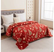 Narzuta na łóżko GOLD CHRISTMAS, czerwona Rozmiar: 170 x 210 cm