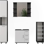 Zestaw mebli łazienkowych antracyt/biały 60.2x33x60.8 ilias
