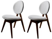 Zestaw krzeseł do jadalni Touch Cream and Walnut, 2 szt.