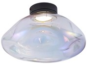 Designerska lampa sufitowa czarna z tęczowym szkłem - Gemma