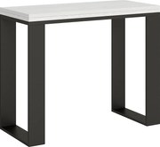 Konsola rozkładana 90x40/300 cm Tecno Frassino biała rama w kolorze Antracytu