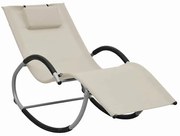 Kremowy leżak ogrodowy z poduszką T8-S92