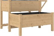 Outsunny Podwyższona grządka dwupoziomowa z wkładką z włókniny, drewno 119,5 x 102 x 76,5 cm jasnobrązowa | Aosom PL
