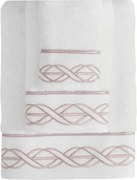 Ręcznik kąpielowy VITA 85x150 cm Biały / beżowy haft