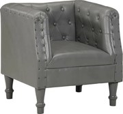 Fotel cabriolet z prawdziwej szarej skóry dla absolutnego komfortu