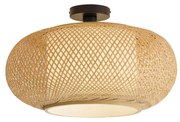 Lampa sufitowa Japandi z bambusa z białym wnętrzem - Liva