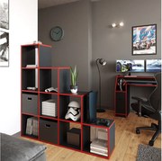 Półka na schody czarny/czerwony 142.5x29x140