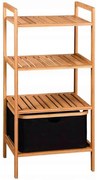 Kesper 19438 Regał bambusowy z koszem, 93,5 x 44 x 34 cm