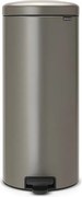 Kosz na Śmieci z Pedałem NewIcon 30L Platinum Kod G Szary Metal 30L Ciche Zamknięcie Przeciwwonny