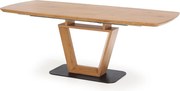 Stół BLACKY 160(220)x90 dąb złoty/czarny rozkładany