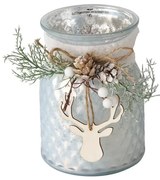 Świecznik słoik ze stroikiem WILKA, wys. 16 cm