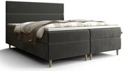 Ciemnoszare welurowe łóżko kontynentalne 7 rozmiarów T9-G77