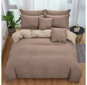 PrzytulneMieszkanie.pl PrzytulneMieszkanie.pl Krepa pościel TABULA brązowa + poszewka na poduszkę 40x50 cm Rozmiar pościeli: 70 x 90 cm | 140 x 200 cm