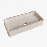 Prostokątna Umywalka 60x30 Cm Z Cementu Ronald Biały Kamień - Sklum