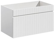Szafka pod umywalkę wisząca ryflowana biała - 80 cm - SATARA