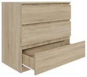 Komoda BASIC 3 szuflady – Dąb Sonoma | 80x75x40 cm