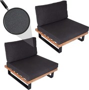 Fotel wypoczynkowy MCW-H54 (zestaw 2 szt.),  jasnobrązowe, tapicerka ciemnoszara