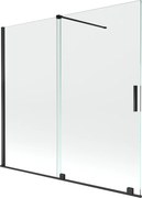 Mexen Velar parawan nawannowy 2-skrzydłowy rozsuwany 170 x 150 cm, transparent, czarny - 896-170-000-01-70