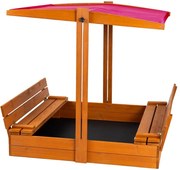 Piaskownica czerwona z daszkiem 120 cm - T6-M87