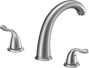 Bateria Wanna Rzymska SucceBuy, Kran do Wanny Wodospad Łabędzia Szyja, Zestaw Armatury 3 Otwory z 2 Gałkami, Montaż na Blacie