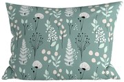 Dekoracyjna poszewka na poduszkę WILD FLOWERS 50x70 cm, miętowy