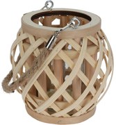 Bambusowy lampion z jutowych uchwytem, naturalny