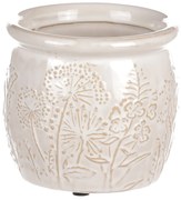 Ceramiczny doniczka na kwiaty polne, beżowa,średnica 11 cm x 10 cm