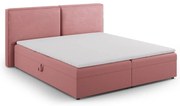 Różowe łóżko boxspring ze schowkiem 160x200 cm Arendal – Cosmopolitan Design