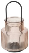 Lampion szklany z ryflowanego szkła RIFFA, Ø 12,9 cm