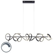 Designerska lampa wisząca czarna w komplecie z LED i ściemniaczem - KrisscrossDesignerski Oswietlenie wewnetrzne