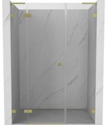Mexen Lunar L drzwi prysznicowe uchylne lewe 120 cm, transparent, złote szczotkowane - 834SL-120-050-55-00-L