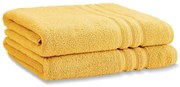Żółte bawełniane ręczniki kąpielowe frotte zestaw 2 szt. 90x140 cm Zero Twist – Catherine Lansfield