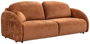 Kanapa 3-osobowa rozkładana z terakotowej tkaniny szenilowej AVOLINE
