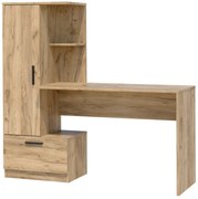 Biurko z szufladą i zamykanym regałem dąb craft H0-W74
