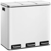 Kosz do segregacji odpadów SORT, 54l (3x18l) + worki na śmieci, biała Jurhan