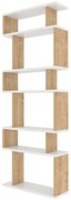 Biały regał w dekorze dębu 60x160 cm Bates – Kalune Design