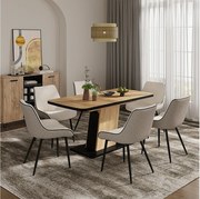 Stół jadalny czarny/dąb 120x80x77.3 fenaro